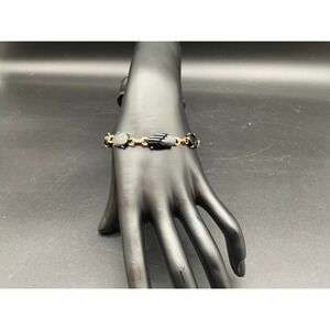 Vintage 12K Gold Filled Black Onyx Bracelet WRE Wells Robbins Ehinger USA